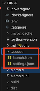 An example VScode single project, with a .vscode folder with settings