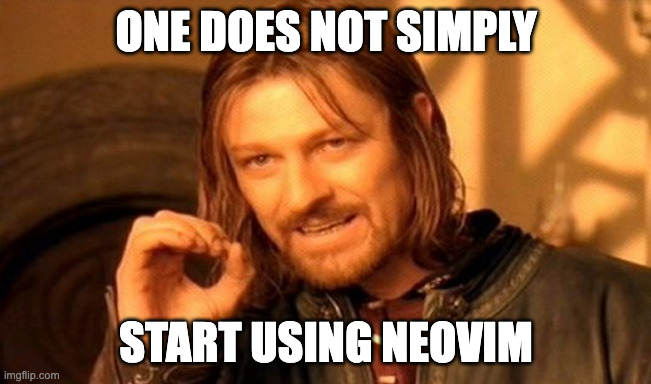One Doesn&rsquo;t simply &ldquo;start using neovim&rdquo;